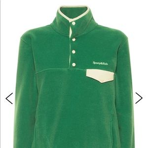 Sporty & Rich Serif logo polar fleece sweatshirt